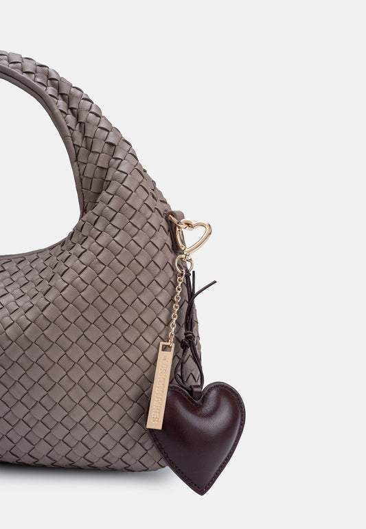 Herz-Taschenanhänger Silky Aubergine