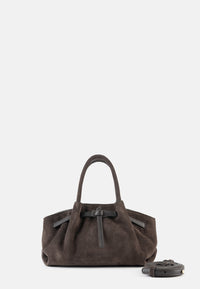 Grace Veloursleder-Handtasche Dunkelbraun