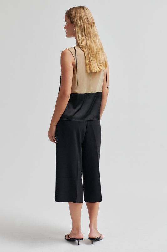 Spitzentop mit Mesh Schwarz
