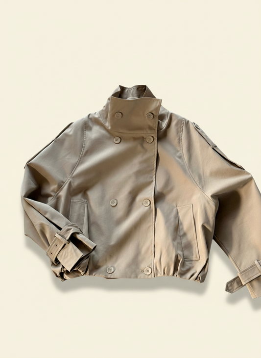 Cropped Trench-Jacke in Camel