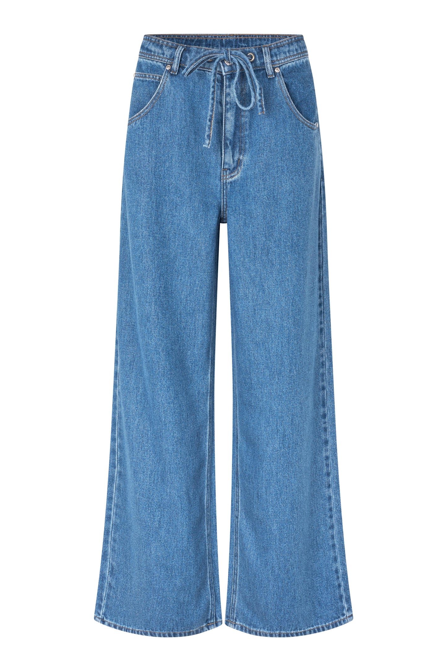 Lockere Jeans mit weitem Bein in Blau