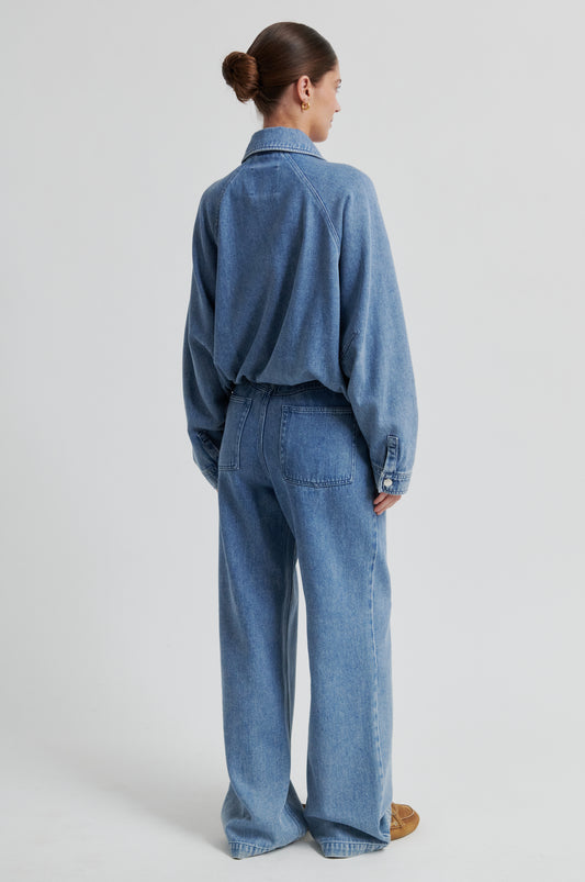 Jeansjacke in Hellblau Rückansicht