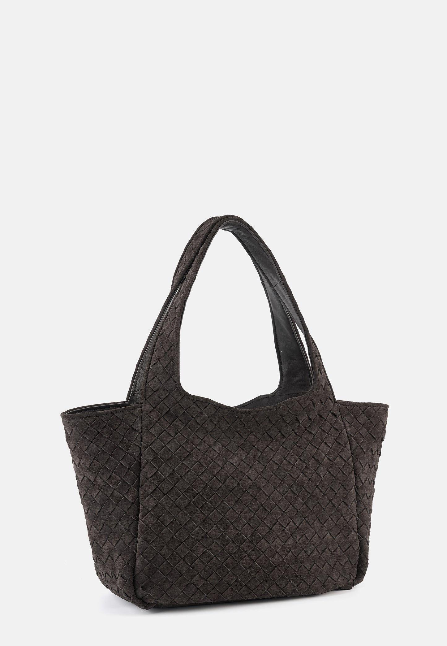 Grace Veloursleder-Shopper Dunkelbraun