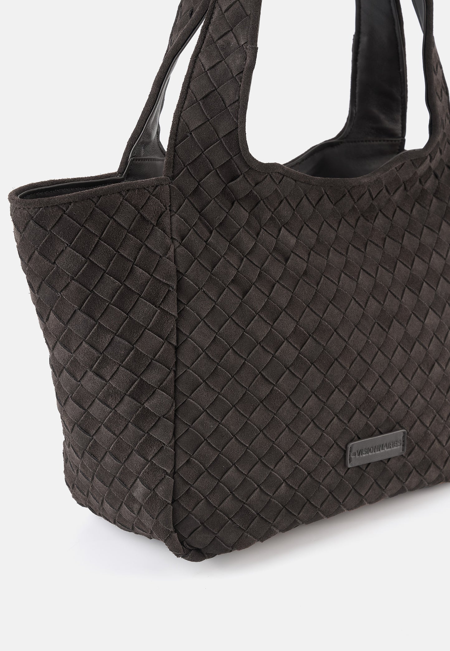 Grace Veloursleder-Shopper Dunkelbraun