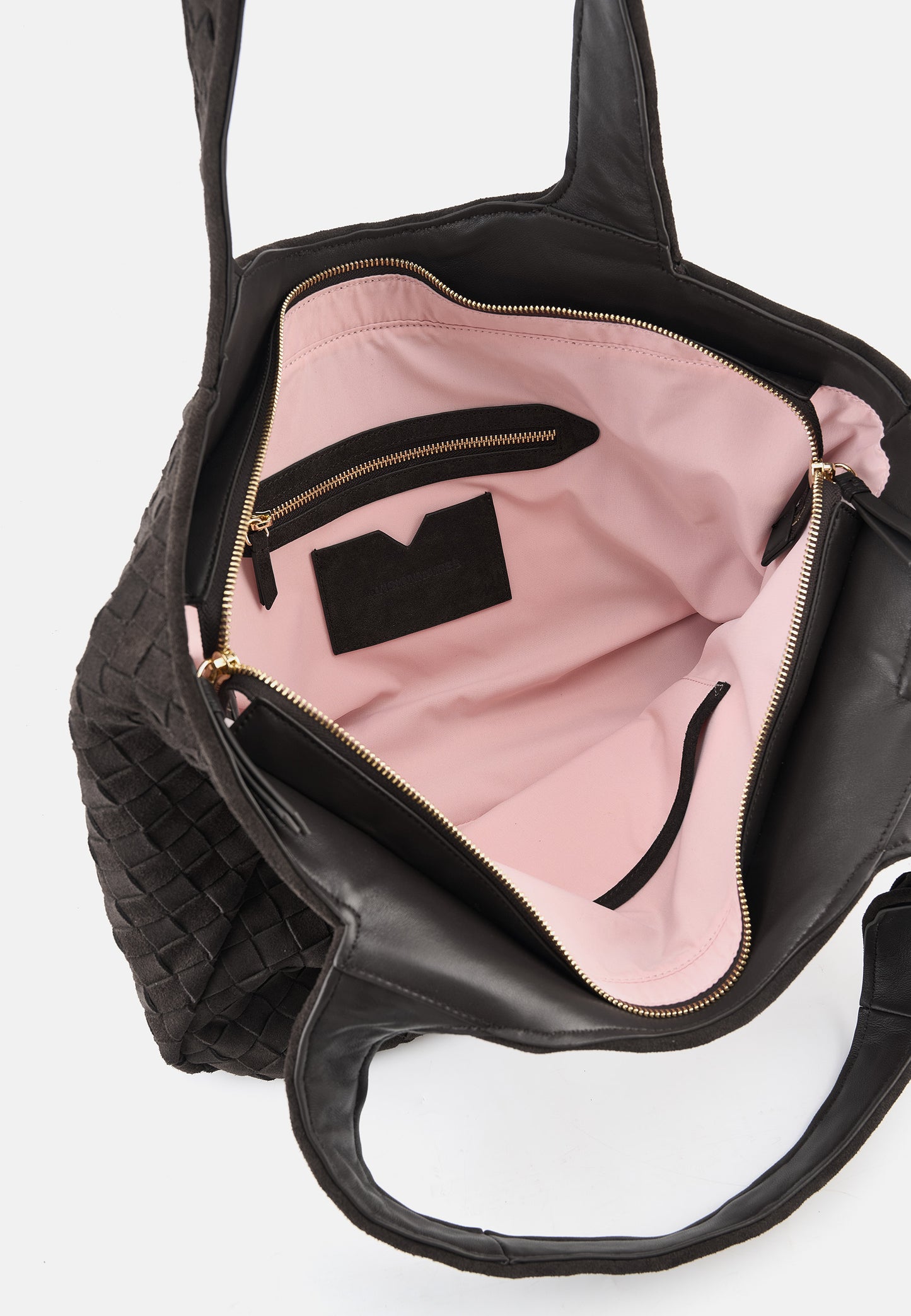 Grace Veloursleder-Shopper Dunkelbraun