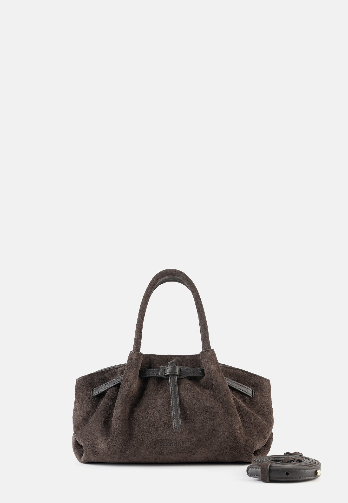 Grace Veloursleder-Handtasche Dunkelbraun