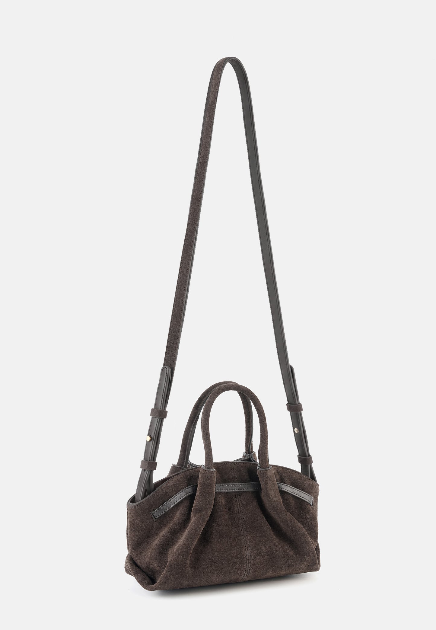 Grace Veloursleder-Handtasche Dunkelbraun