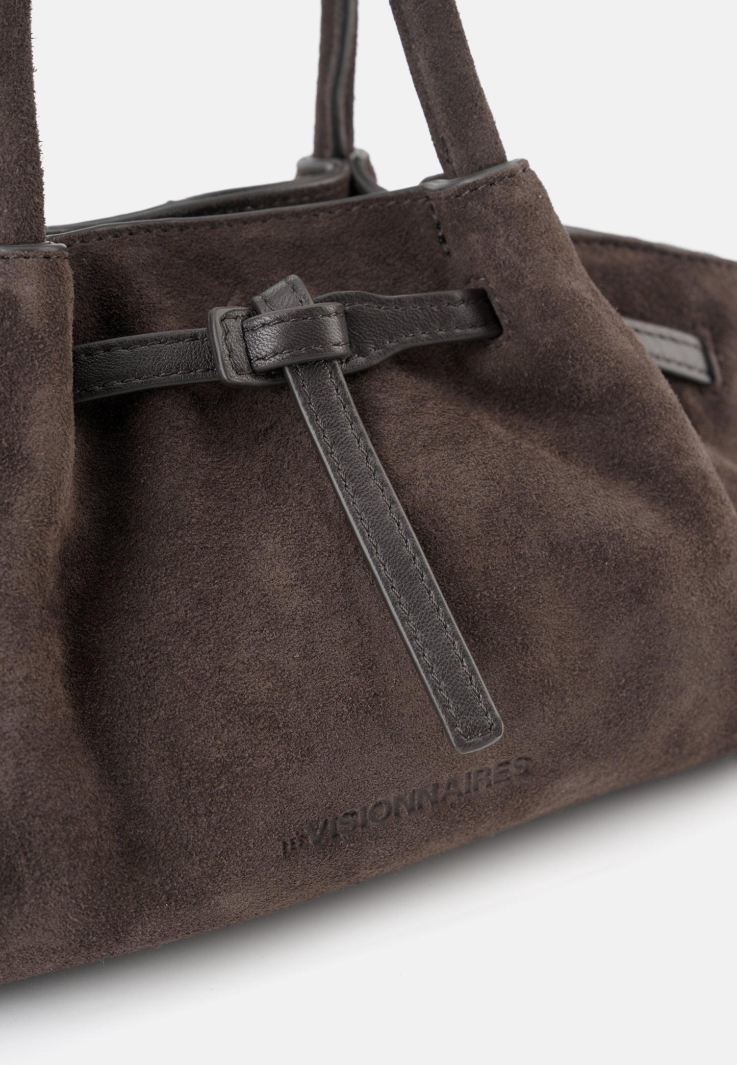 Grace Veloursleder-Handtasche Dunkelbraun