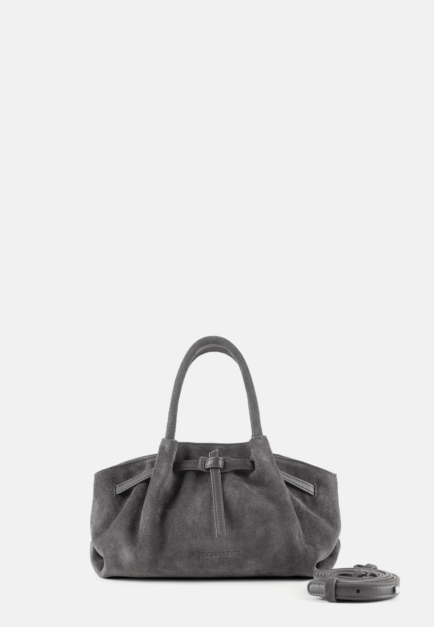Grace Veloursleder-Handtasche Asphaltgrau
