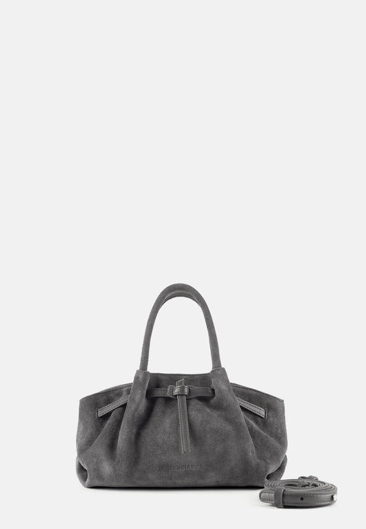 Grace Veloursleder-Handtasche Asphaltgrau
