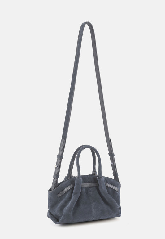 Grace Veloursleder-Handtasche Asphaltgrau