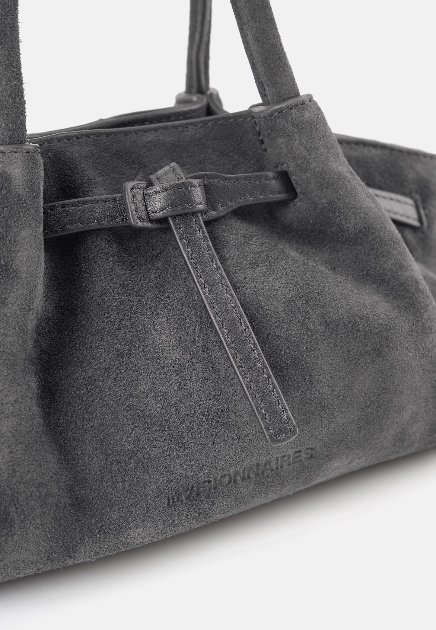 Grace Veloursleder-Handtasche Asphaltgrau