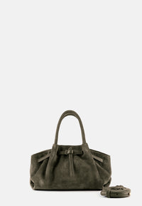 Grace Veloursleder-Handtasche Moosgrün