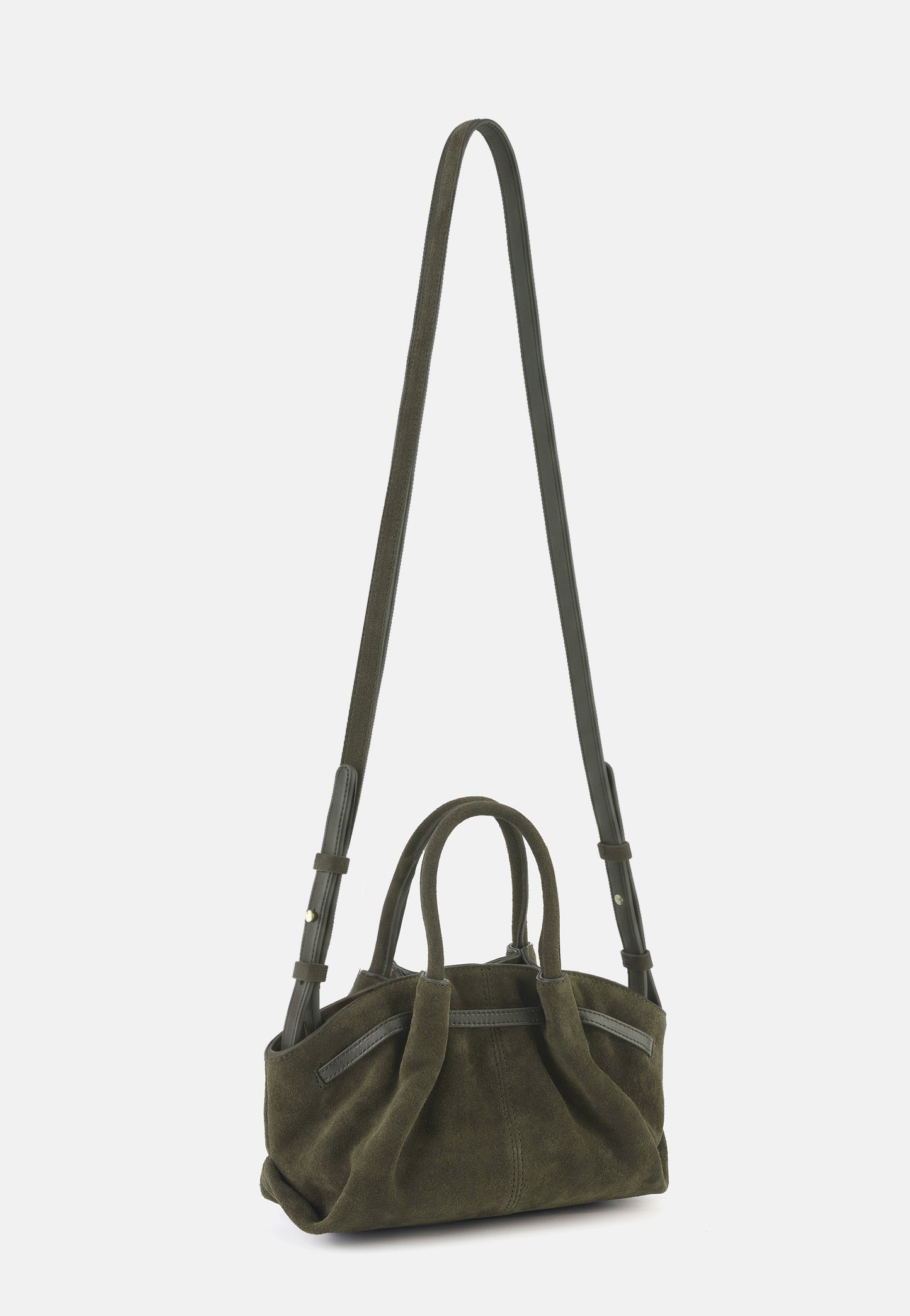 Grace Veloursleder-Handtasche Moosgrün