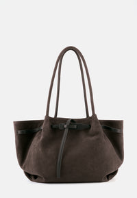 Bonnie Große Veloursleder-Tasche Dunkelbraun