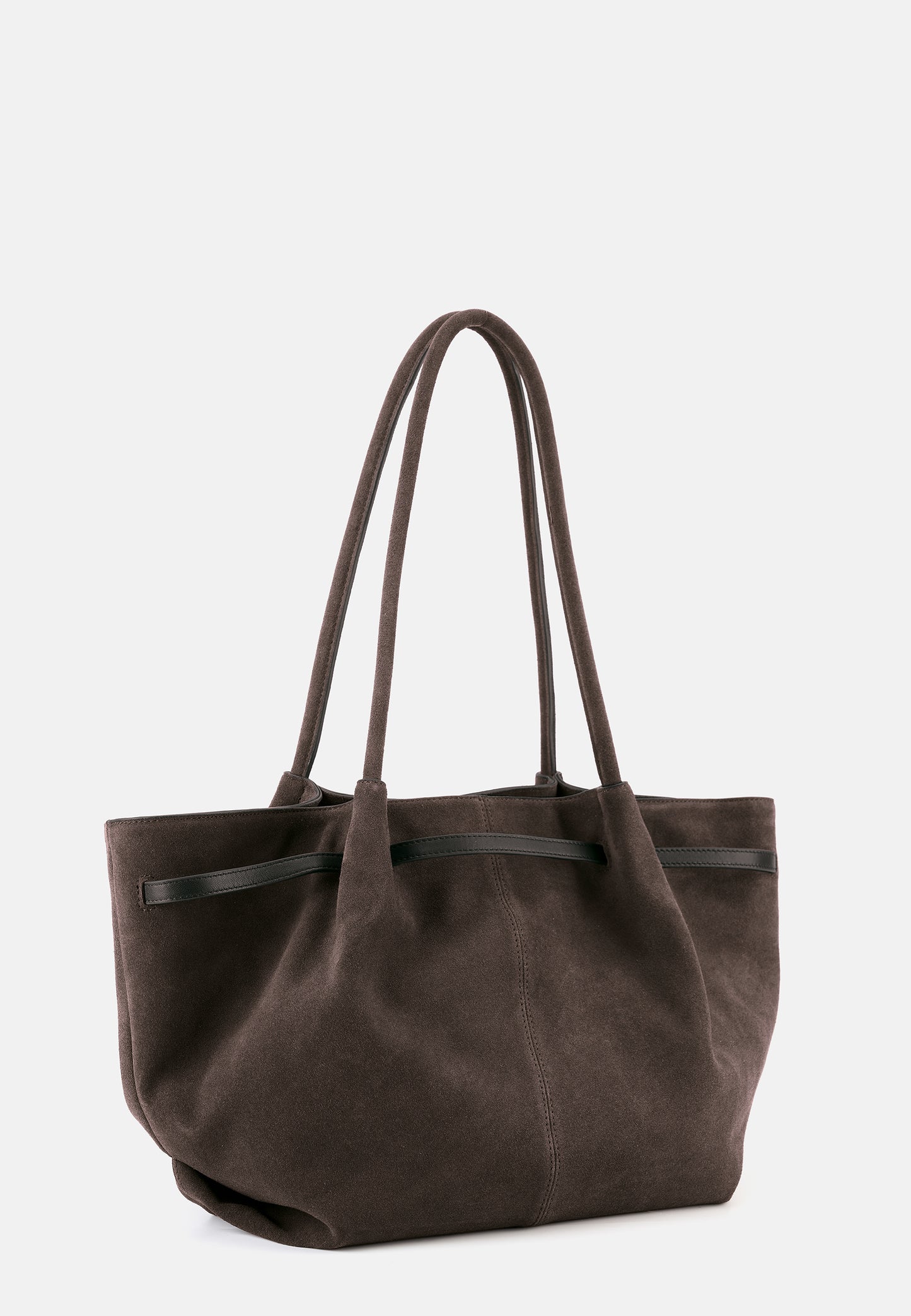 Bonnie Große Veloursleder-Tasche Dunkelbraun