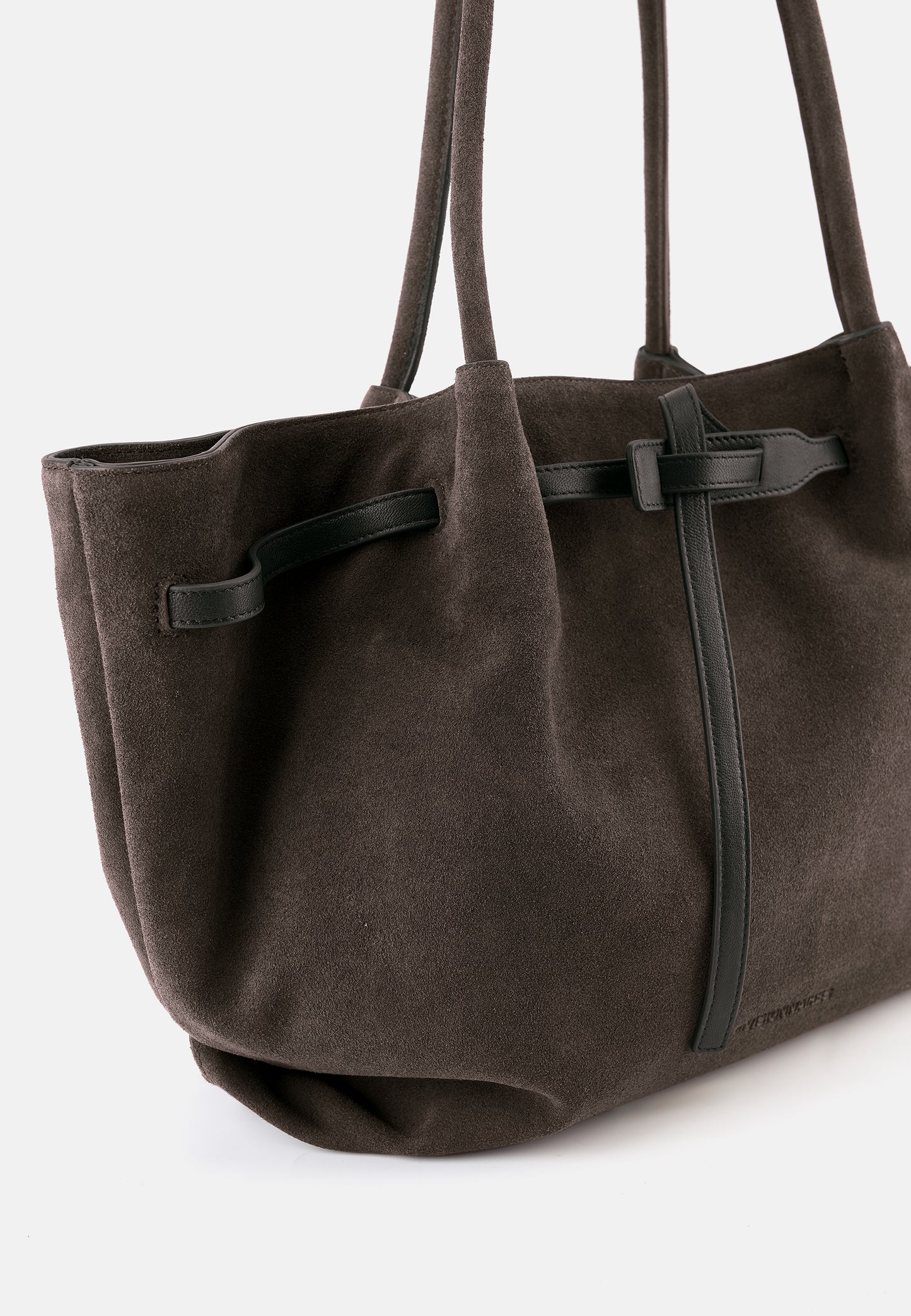 Bonnie Große Veloursleder-Tasche Dunkelbraun