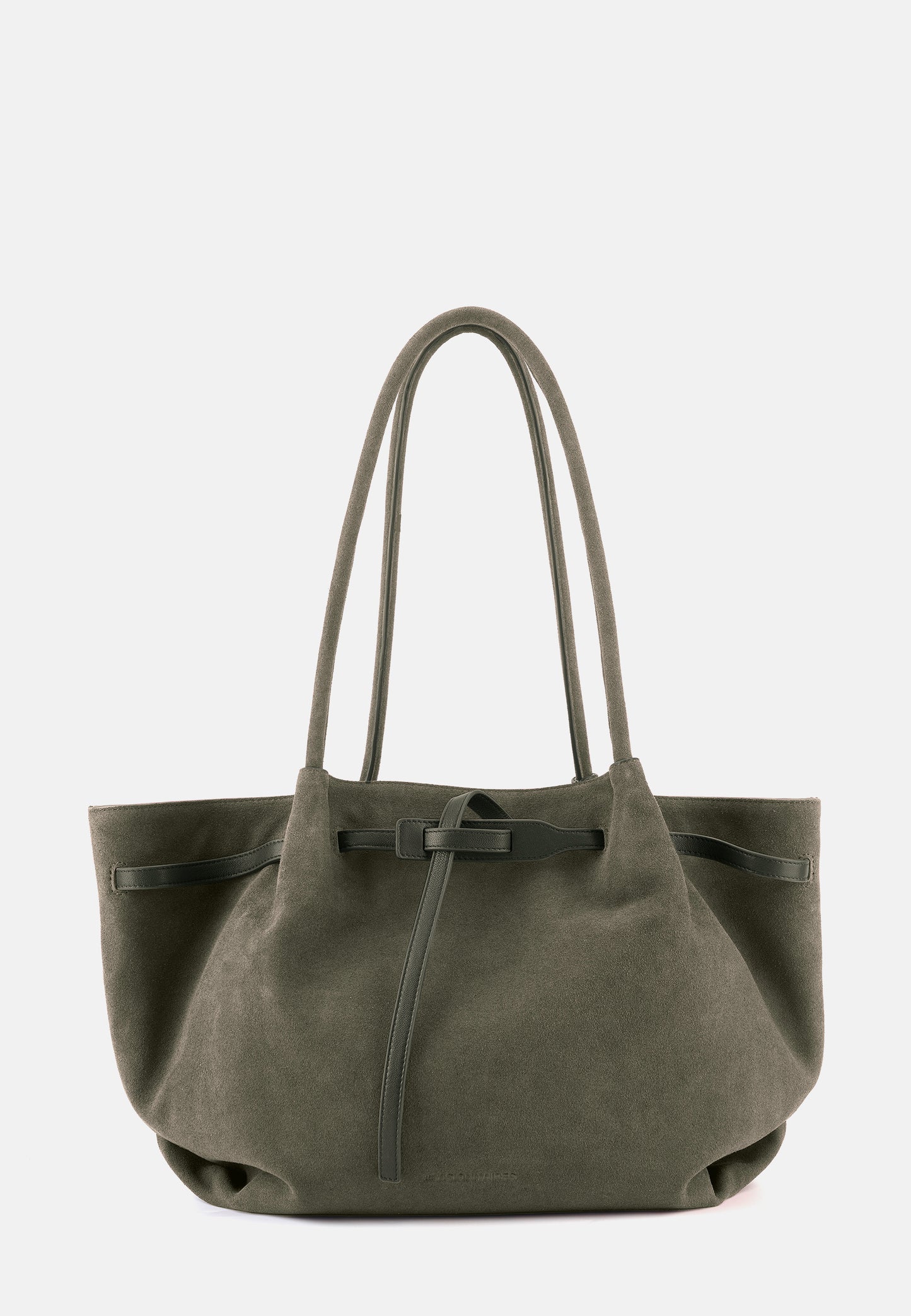 Bonnie Große Veloursleder-Tasche Moosgrün
