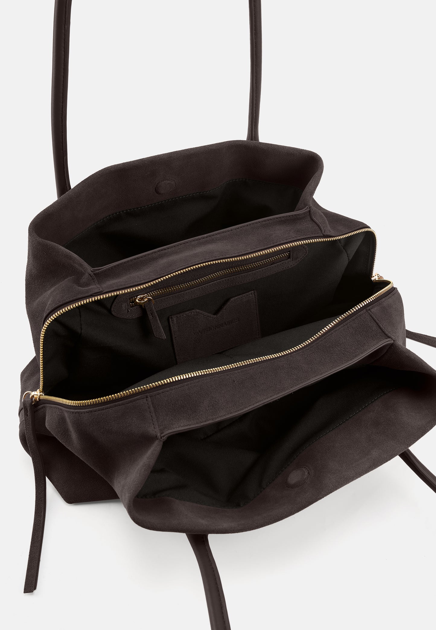 Sophie Große Veloursleder-Henkeltasche mit Ziertuch Dunkelbraun