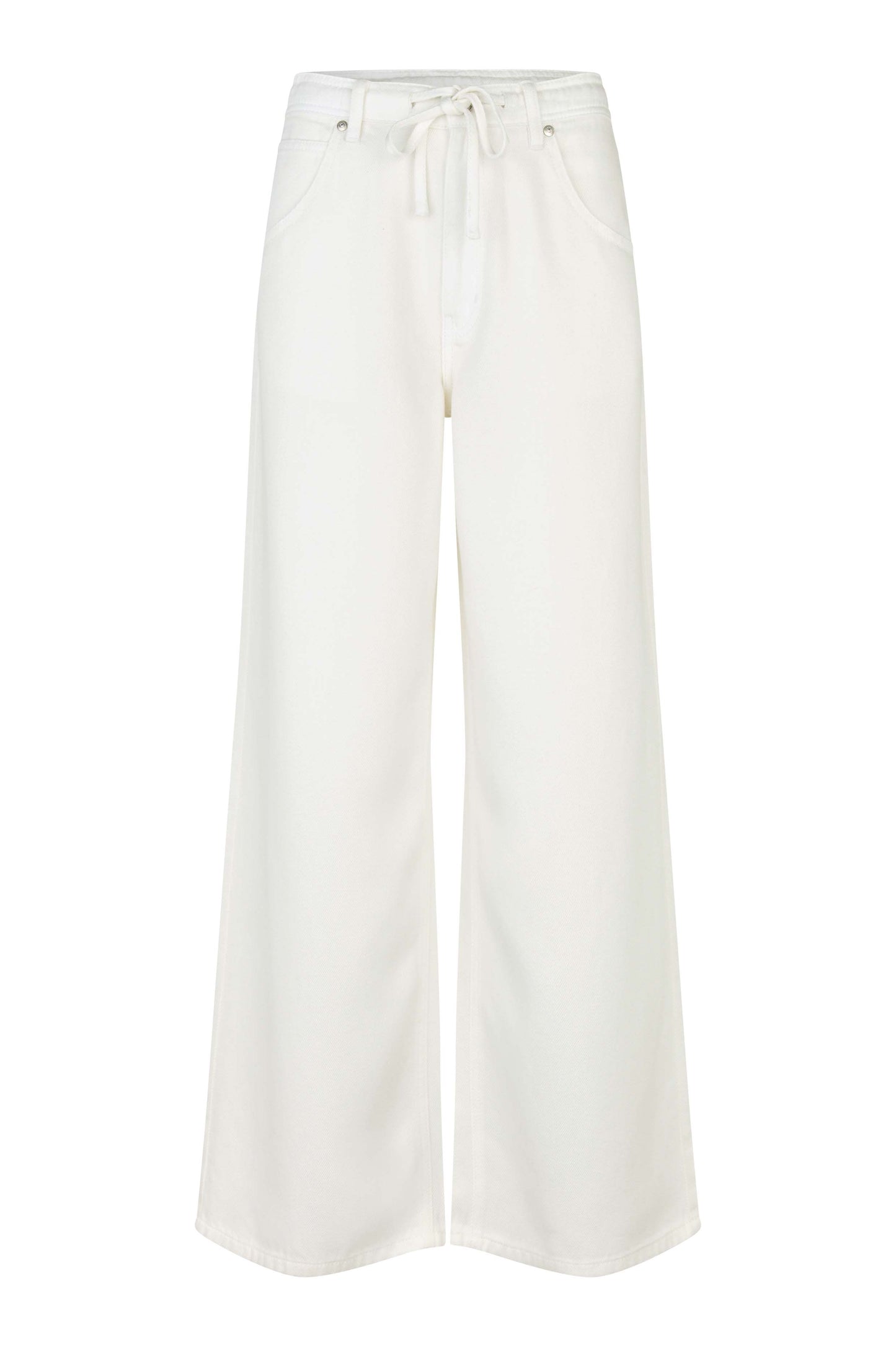 Lyocell-Jeans mit weitem Bein in Off White