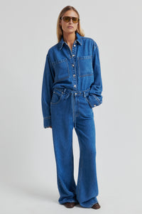 Lyocell-Jeans mit weitem Bein in Blau