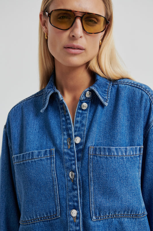 Denimhemd mit Brusttaschen in Blau