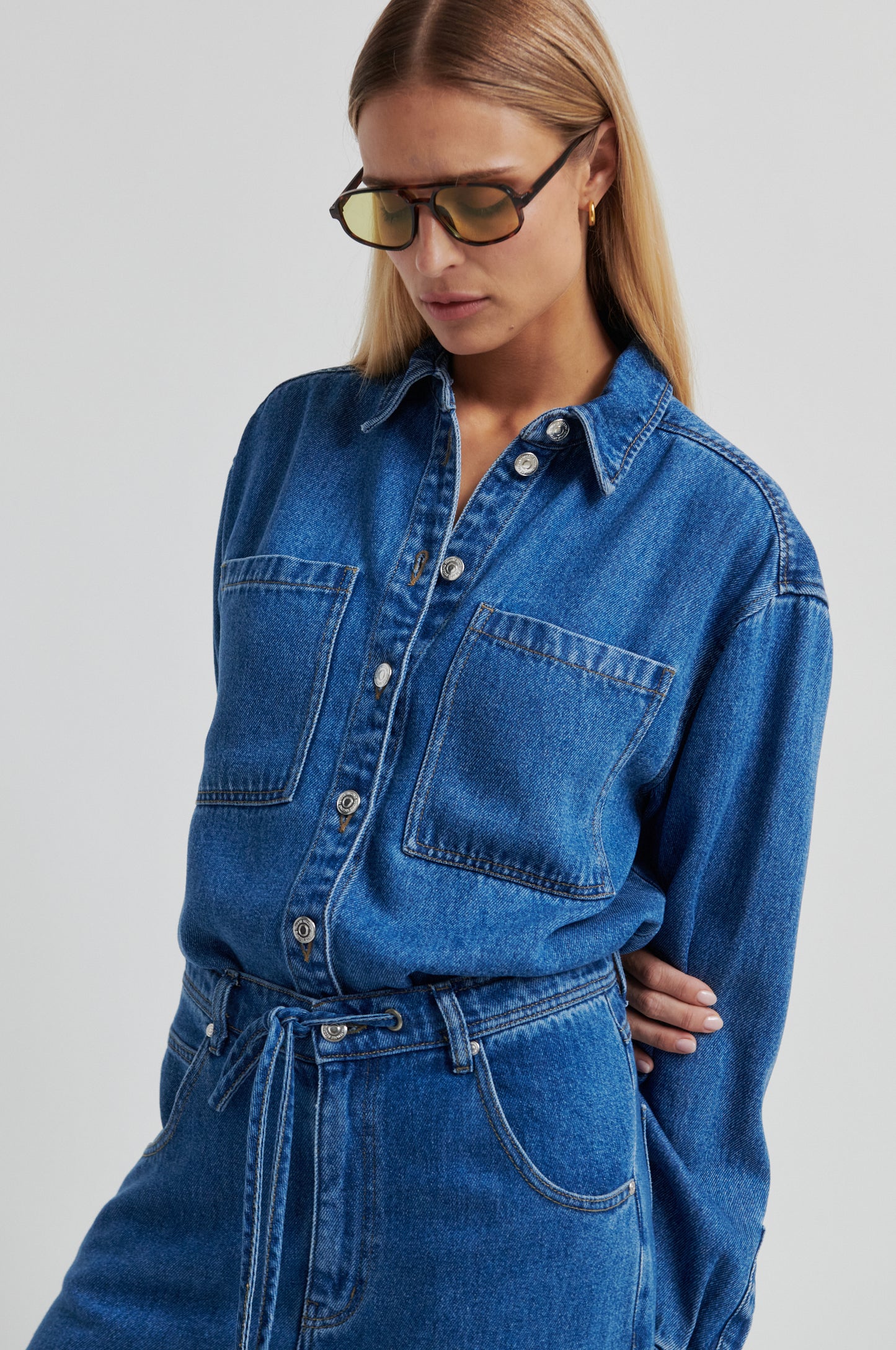 Denimhemd mit Brusttaschen in Blau