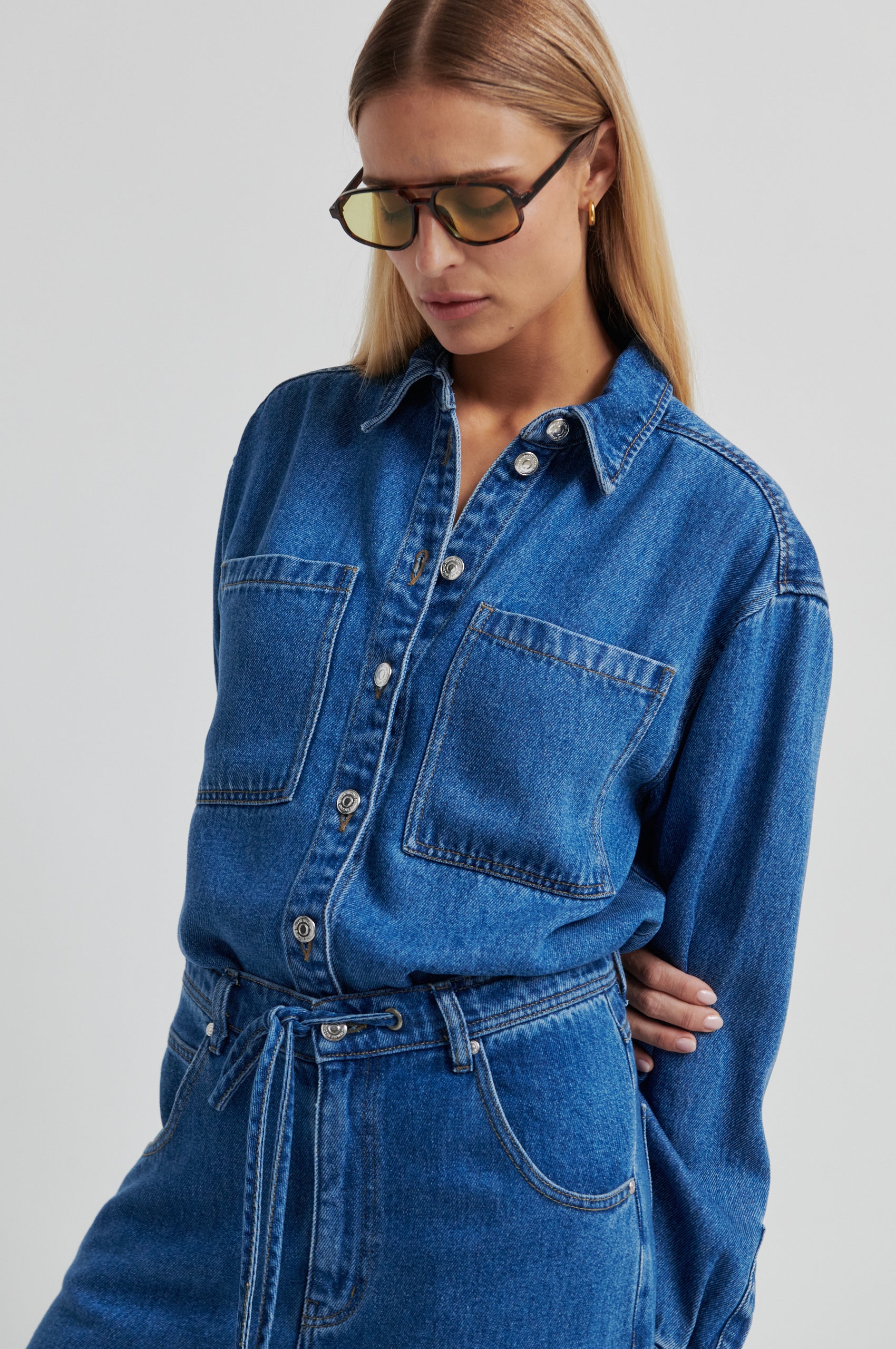Denimhemd mit Brusttaschen in Blau