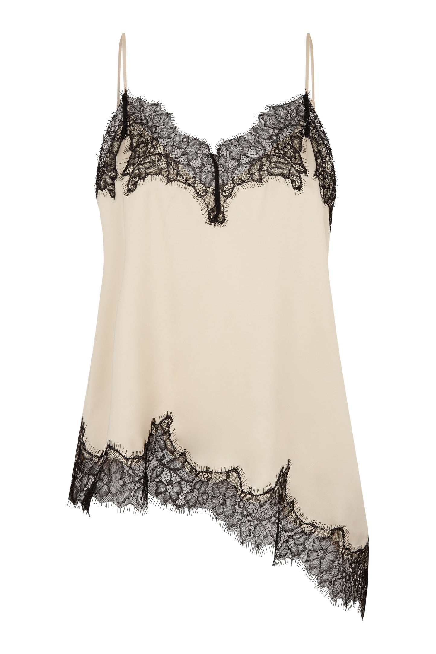 Spitzentop mit fließender Passform Weiß Schwarz