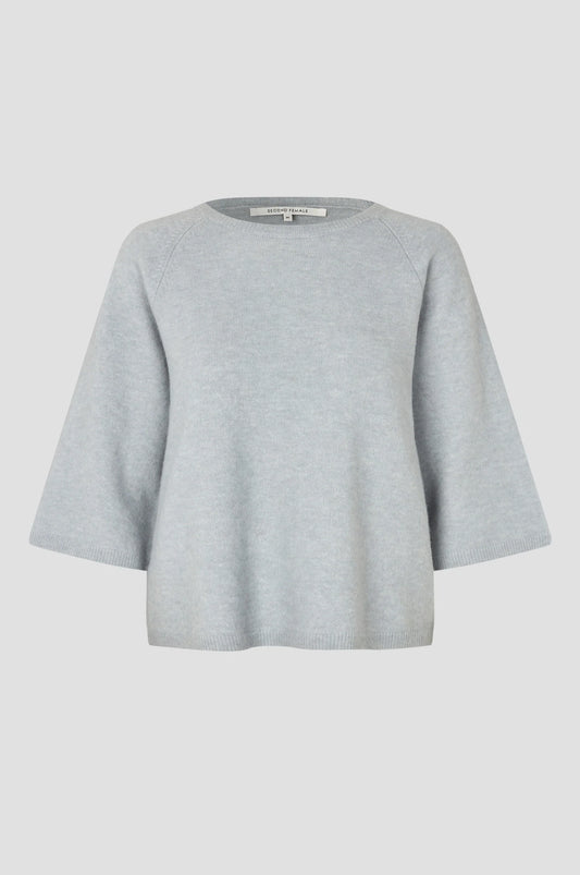 Kurzarm Pullover Babyblau