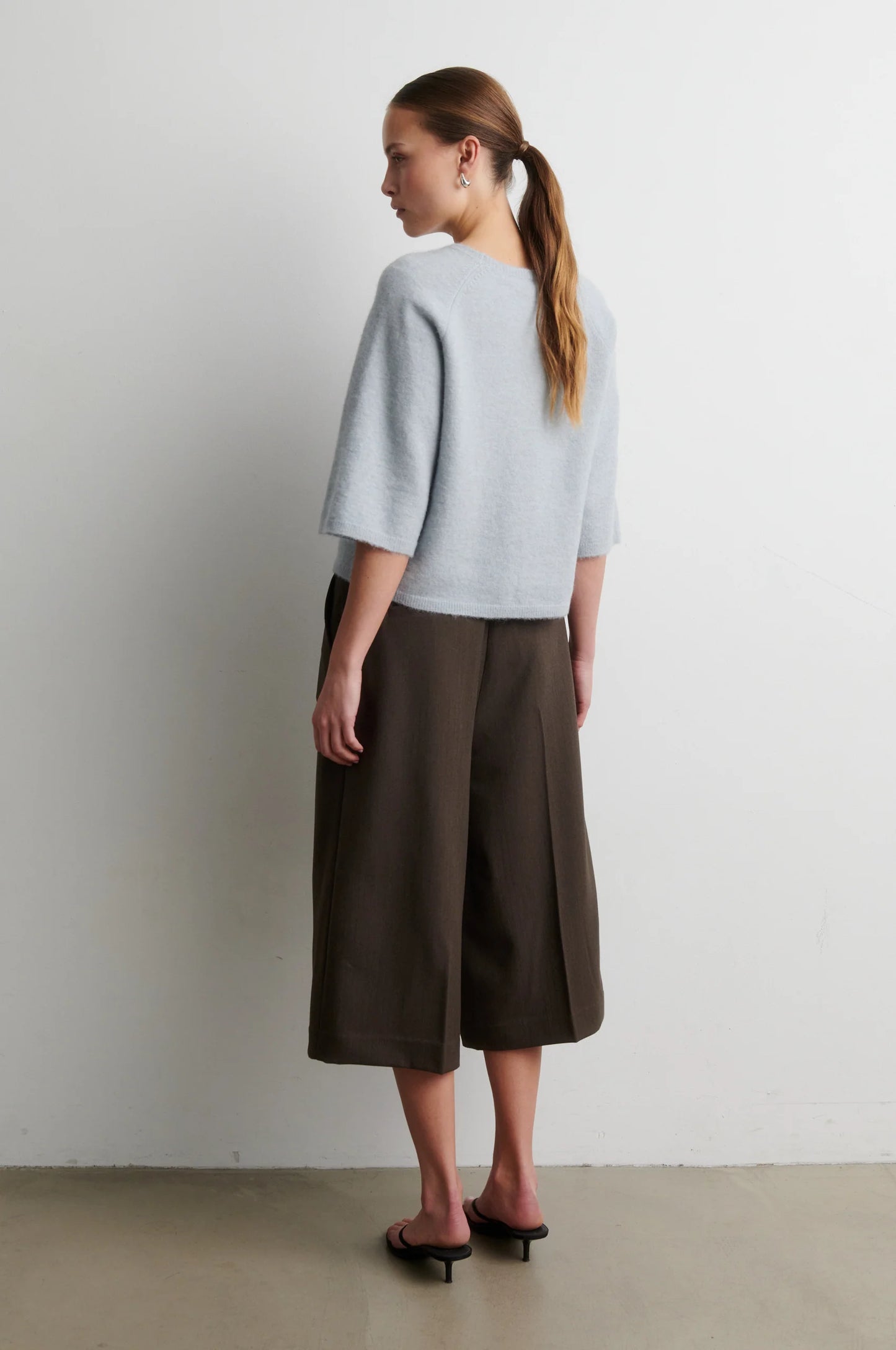 Kurzarm Pullover Babyblau