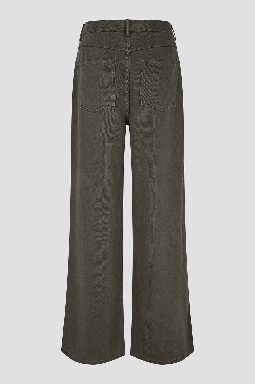 Lyocell-Jeans mit Bindegürtel in Braun/Olivgrün