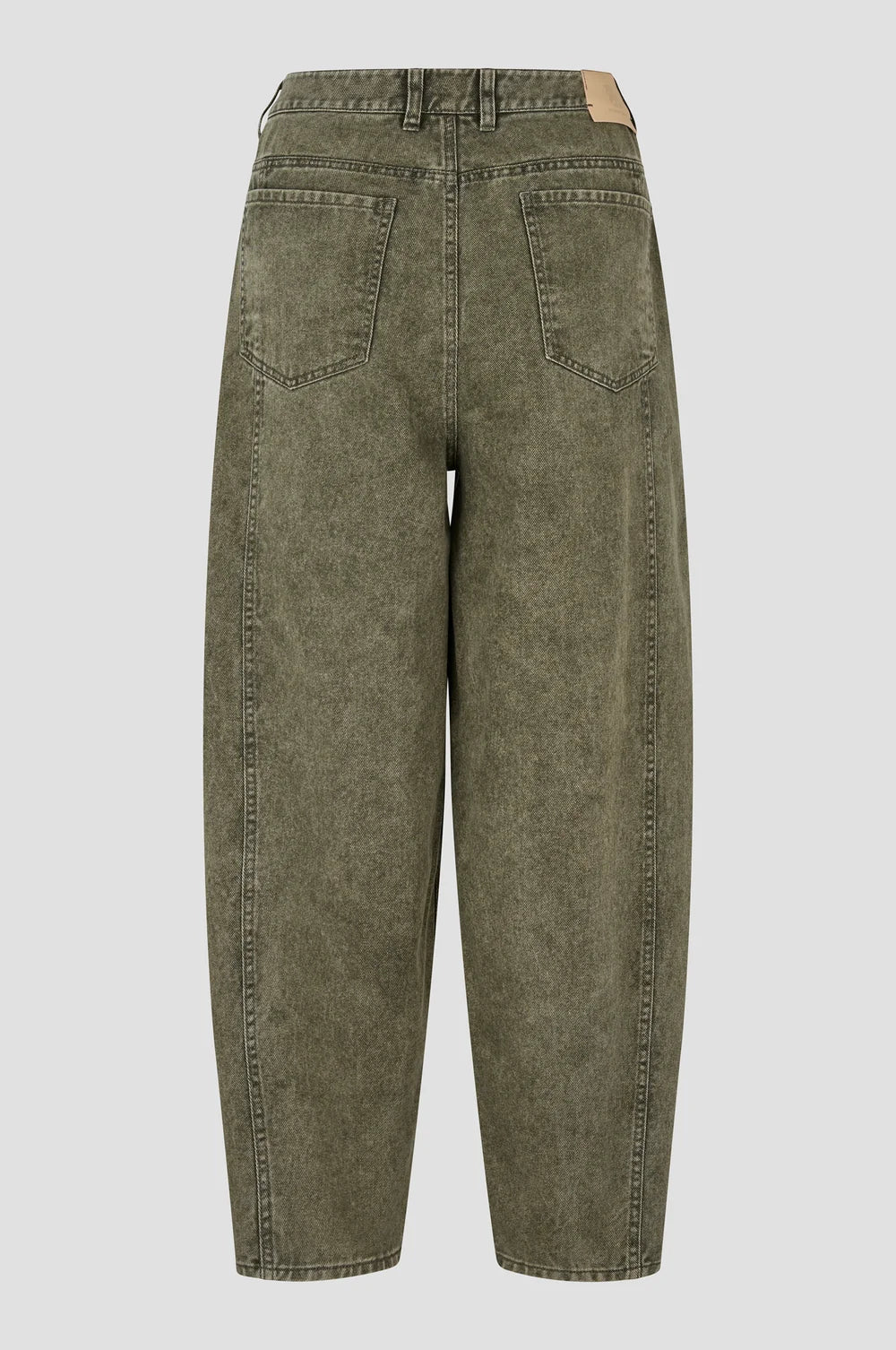 Olivgrüne 5-Pocket Barrel-Leg Jeans
