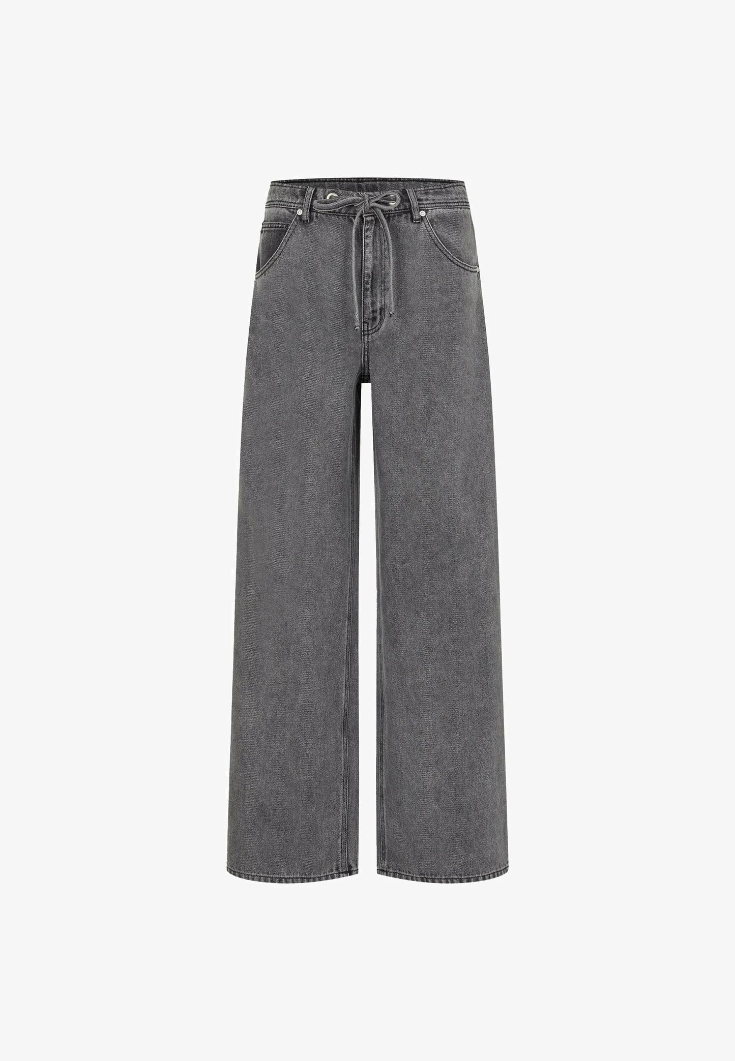 Lyocell-Jeans mit weitem Bein in Schwarzgrau