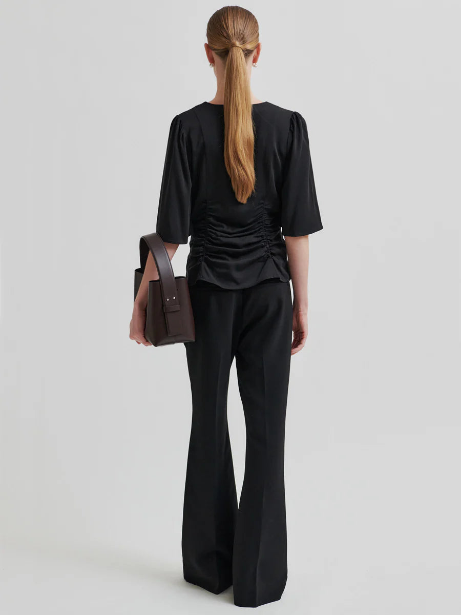 Bluse mit Raffungen und V-Ausschnitt