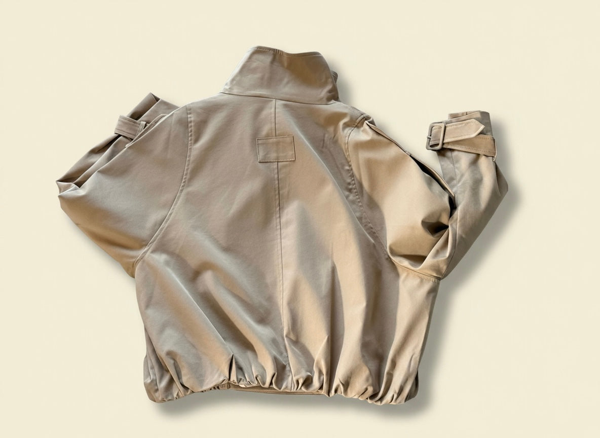 Cropped Trench-Jacke in Camel