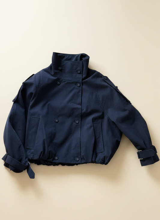 Cropped Trench-Jacke in Marine