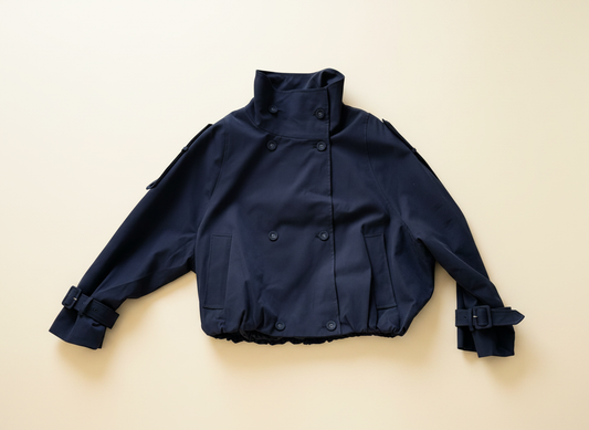 Cropped Trench-Jacke in Marine