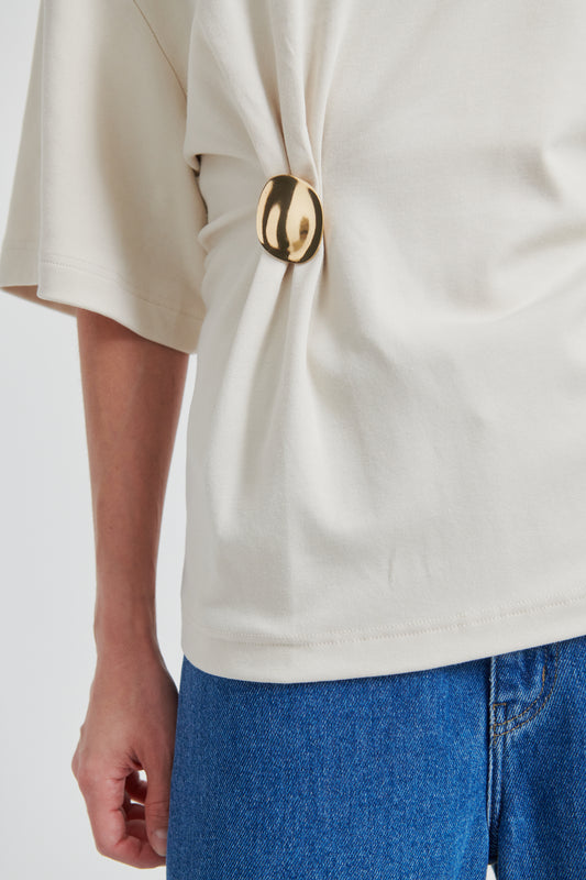 Shirt mit Schmuckdetail Soft Beige