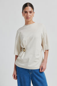 Shirt mit Schmuckdetail Soft Beige