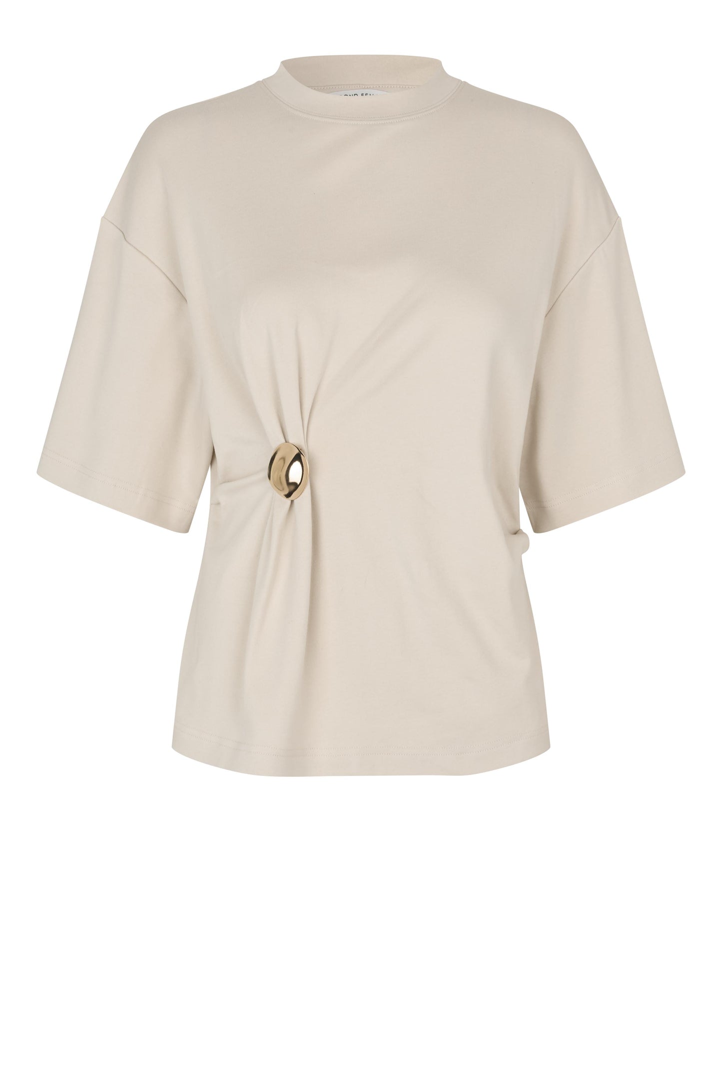 Shirt mit Schmuckdetail Soft Beige Detailansicht