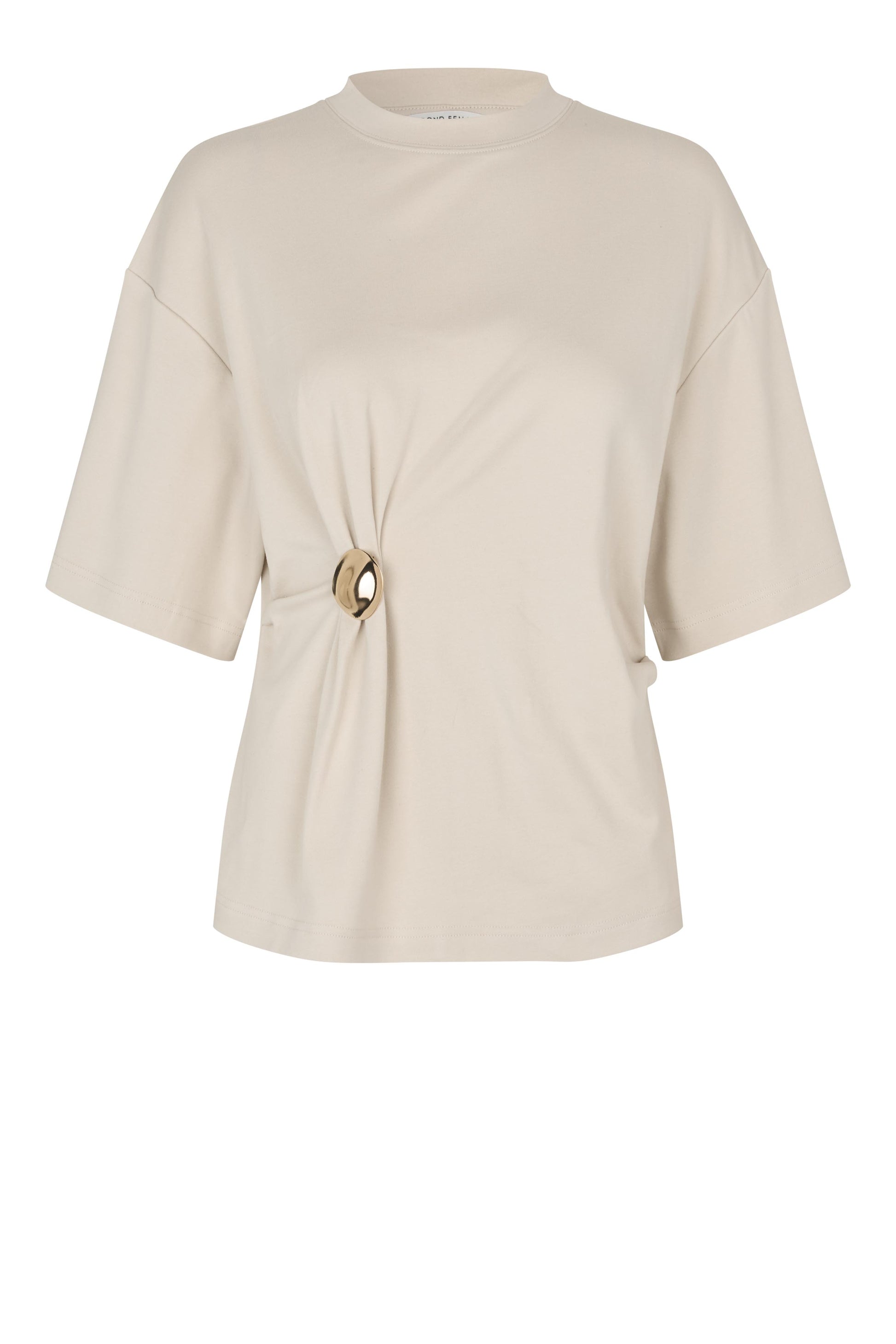 Shirt mit Schmuckdetail Soft Beige Detailansicht