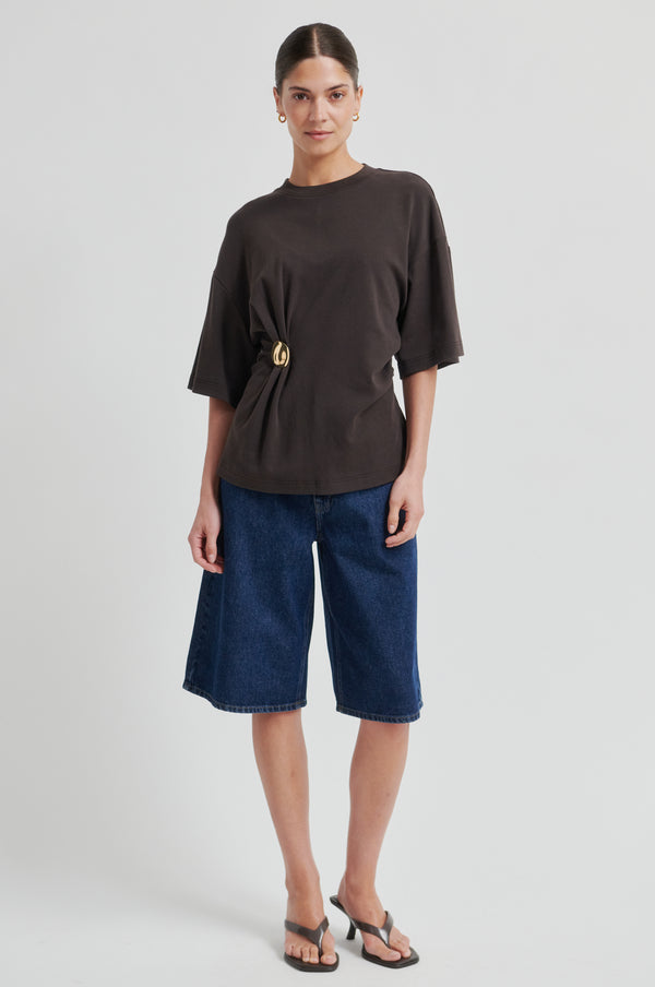 Shirt mit Schmuckdetail Chocolate Brown