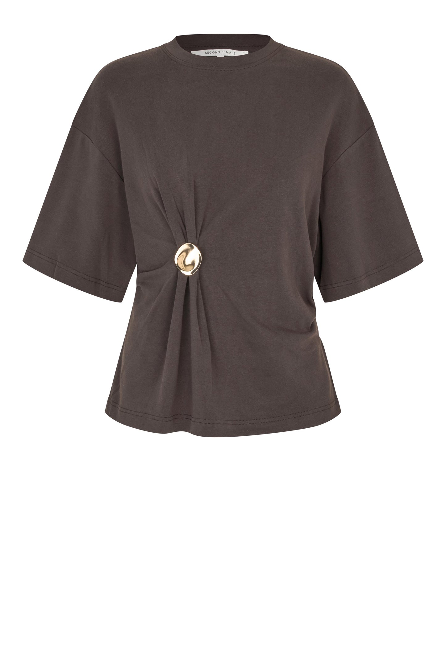 Shirt mit Schmuckdetail Chocolate Brown Detailansicht