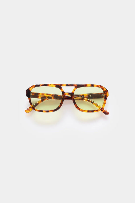 Sonnenbrille Phantom Green mit Havanna-Rahmen und grünen Gläsern